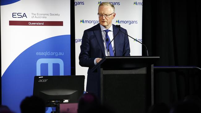 Reserve Bank of Australia Philip Lowe announced changes to the RBA during the Economic Society of Australia lunch in Brisbane. Picture: NCA NewsWire/Tertius Pickard