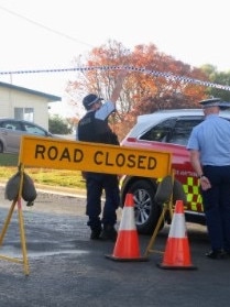 Police at the scene. Picture: Toby Vue