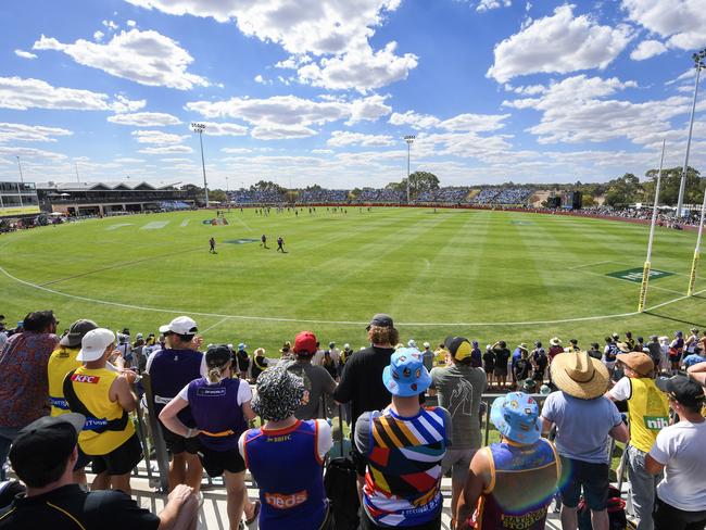 The match between Richmond Tigers and Fremantle Dockers at Barossa Park was a hit with the fans during Gather Round Picture: Getty Images