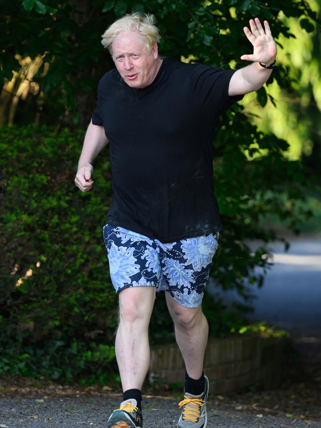 Boris Johnson on his morning run. Picture: Getty Images