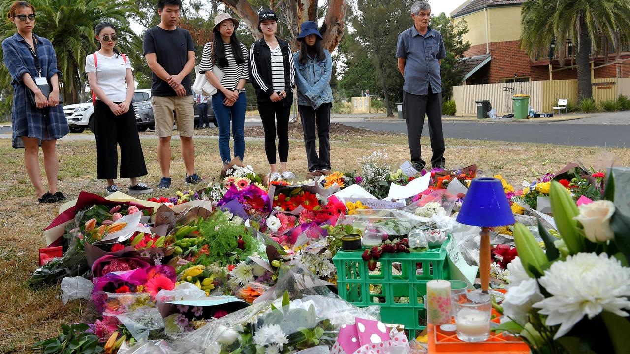 A floral tribute continues to grow as the community morns the murder of Aiia Maasarwe. Picture: Nicole Garmston