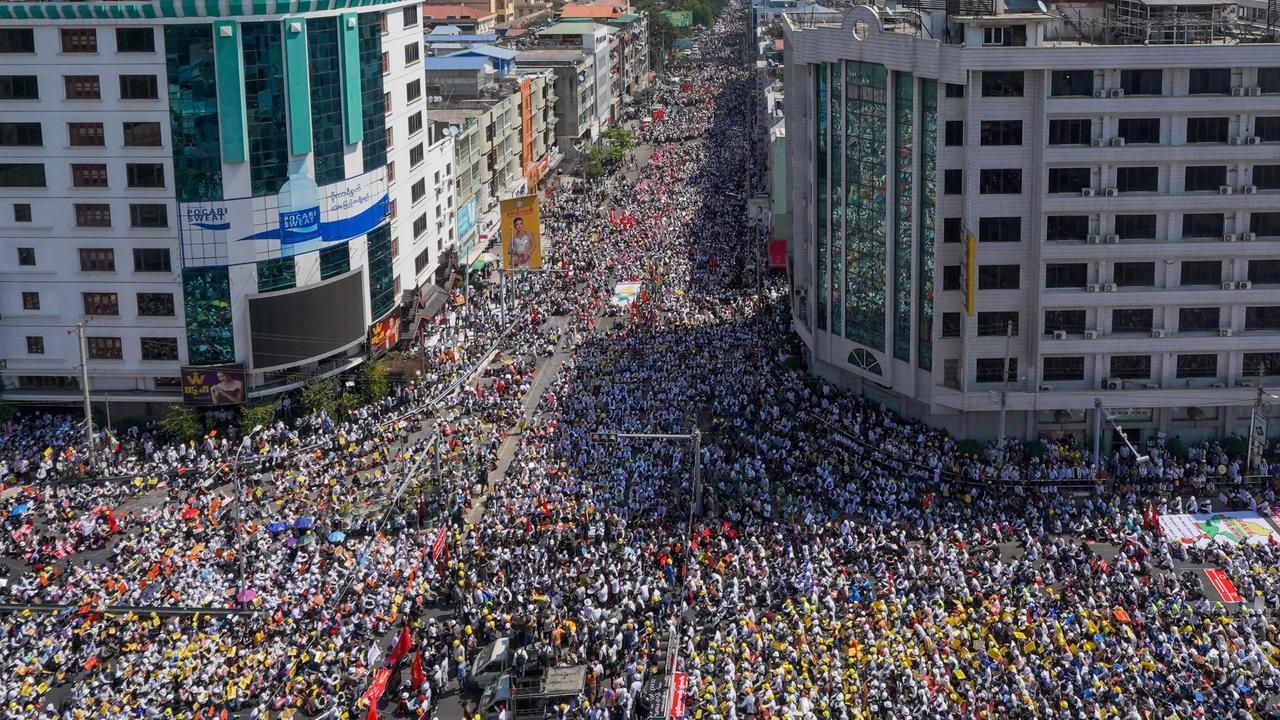 Protests in Myanmar have hit new heights this week. Picture: STR/AFP