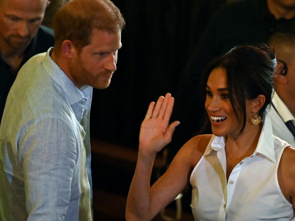 Harry and wife Meghan are currently in Colombia embarking on a “faux royal” tour. Picture: Raul Arboleda /AFP