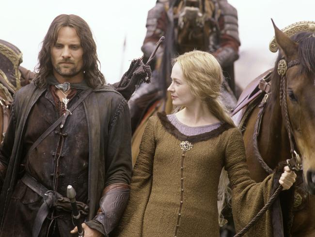 Miranda Otto, with actor Viggo Mortensen, in one of her better-known roles in The Lord of the Rings: The Two Towers. Picture: Supplied