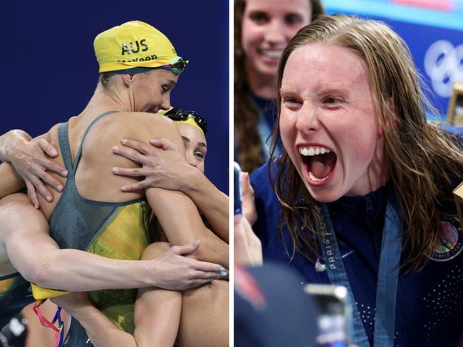 The USA won the swimming medal tally over Australia.