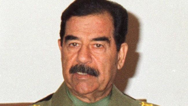 Former Iraqi president Saddam Hussein in 1998. Picture: AP