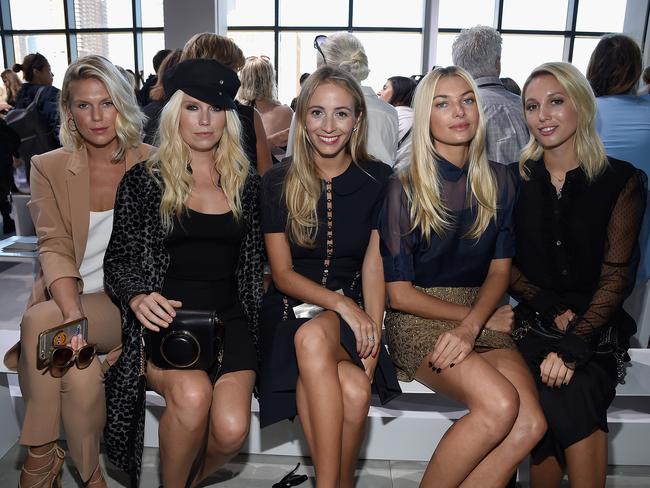 Alexandra Richards, Theodora Richards, Harley Viera Newton, Jessica Hart and Princess Maria-Olympia of Greece and Denmark attend the Michael Kors Spring 2017 Runway Show on September 14, 2016. Picture: Getty