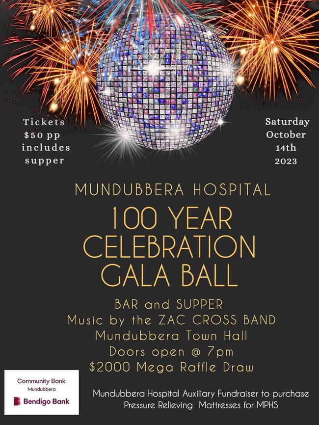 Mundubbera is celebrating a century of hospital services with a gala ball.