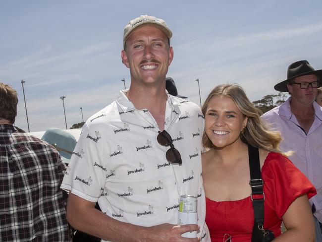 Brodie Rayner &amp; Jordan Fishlock at the 2024 Manangatang Cup. Picture: Noel Fisher