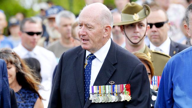 Governor-general of Australia Sir Peter Cosgrove at the USS Peary Memorial Service on the Darwin Esplanade. PICTURE: Elise Derwin