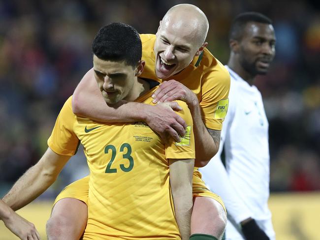 Ange Postecoglou must pick Tommy Rogic and Aaron Mooy for Australia’s crucial qualifier against Japan. Picture: Sarah Reed.