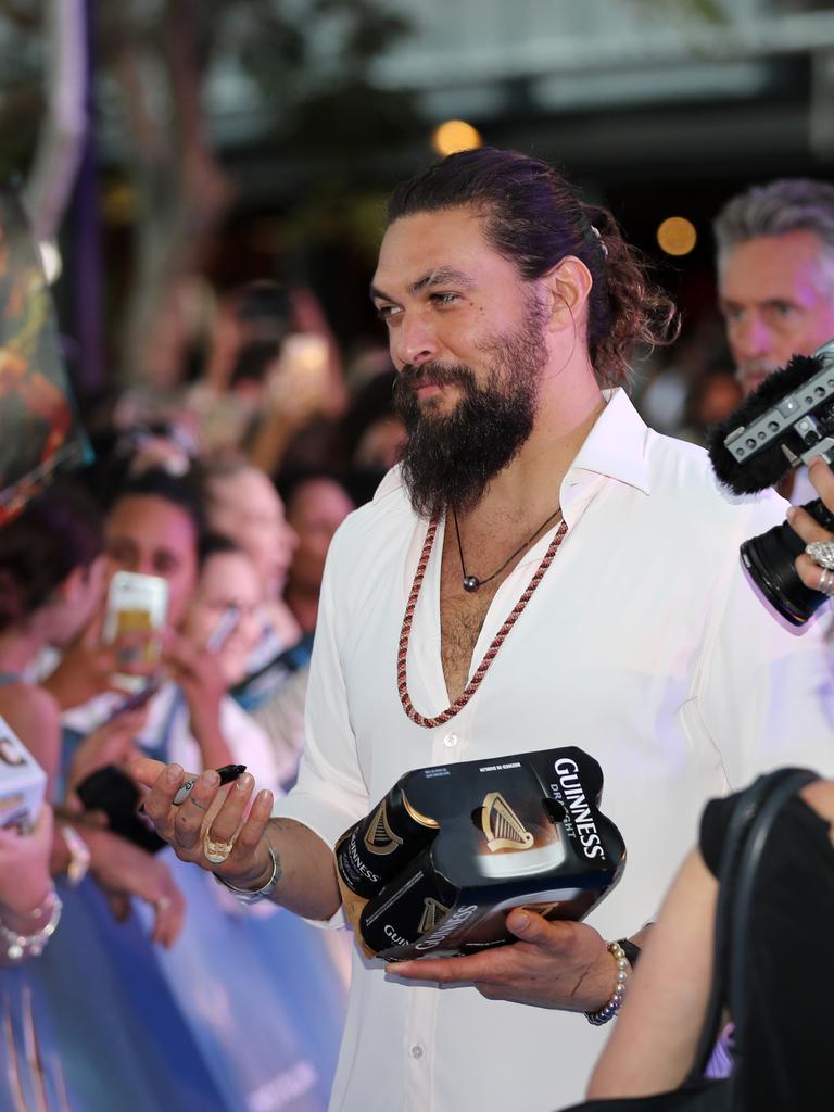 Aquaman movie - Gold Coast. Jason Momoa at the Australian premiere of Aquaman. Picture: NIGEL HALLETT