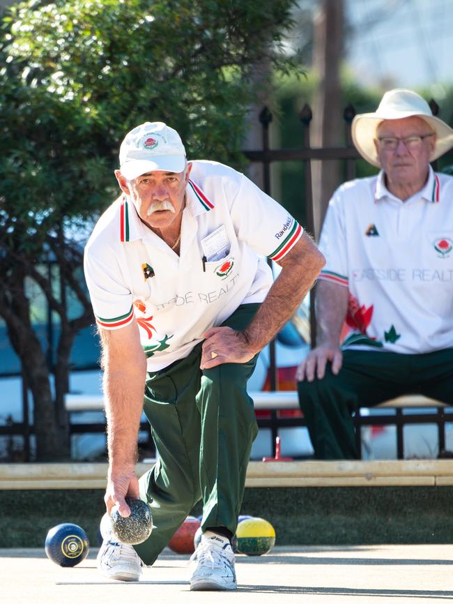 Geoff Prowse in action at Randwick Bowling Club. Picture: Monique Harmer