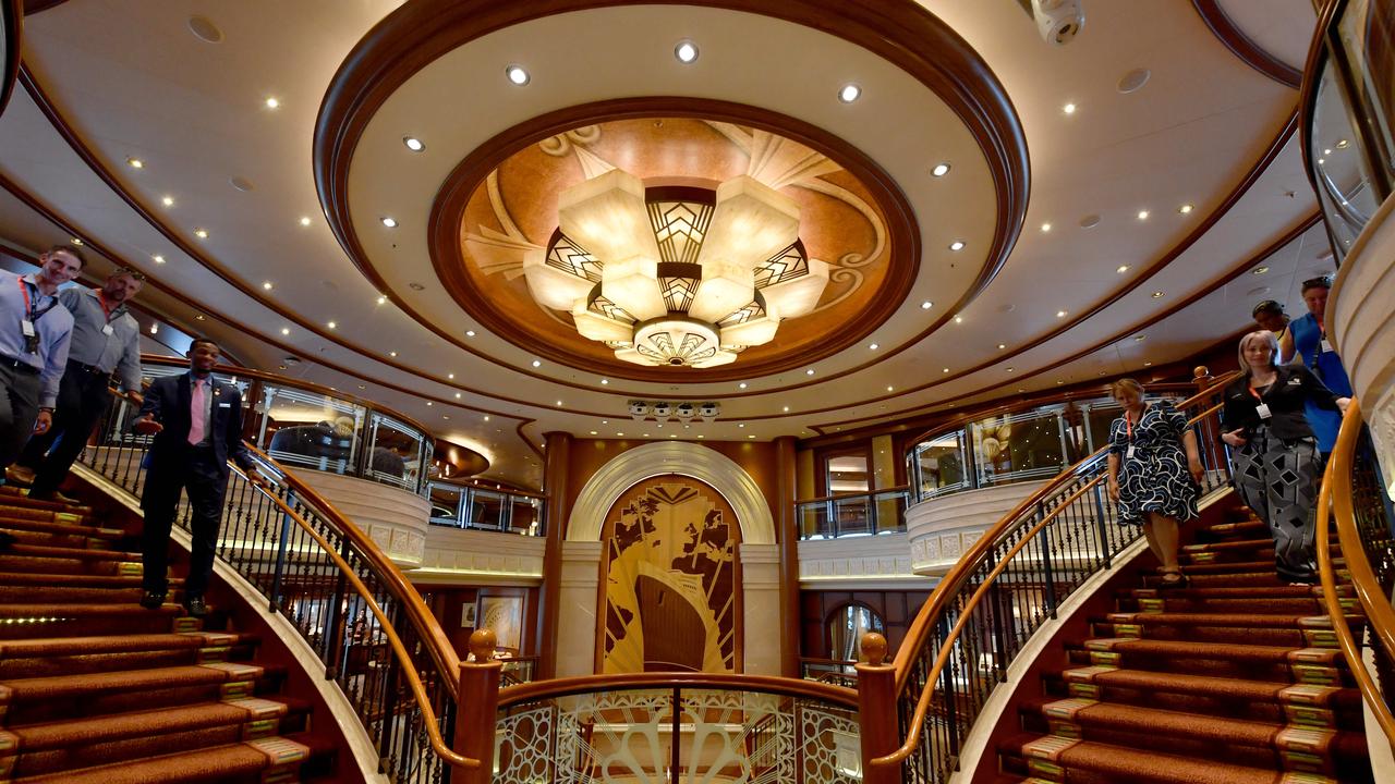 Queen Elizabeth at Townsville Port. Grand Lobby. Picture: Evan Morgan