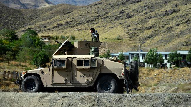 Afghan security forces on patrol in Panjshir province on Tuesday. Picture: AFP