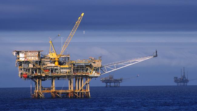 The Kingfisher rig, part of Esso Australia oil and gas field platforms in Bass Strait. Picture: Supplied