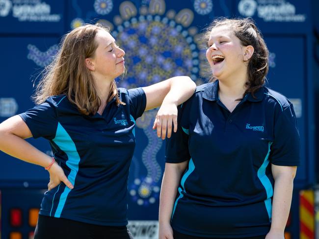 Bergen Wells, 16, and Earon Bonic, 15, will travel to Mudgee, Brewarrina, Coonamble and Bourke with Youth Off The Streets. Picture: Julian Andrews