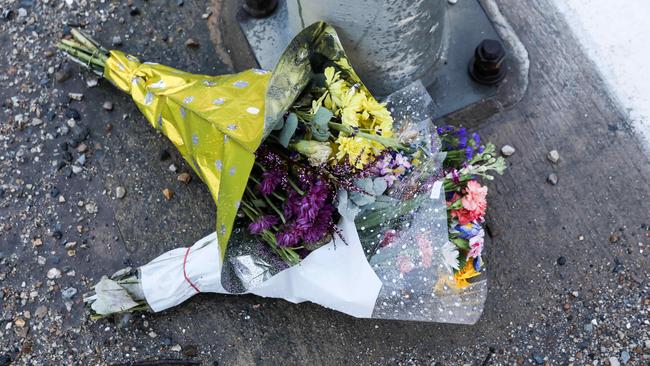 Flowers left at the fatal crash site. Picture: Russell Millard/AAP