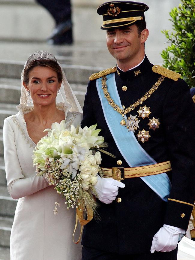 Queen Letizia and King Felipe on their wedding day. Picture: Carlos Alvarez/Getty Images