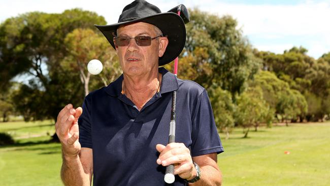 John Firth at Willunga Golf Club, where he says the council CEO should be playing. Picture: Dylan Coker