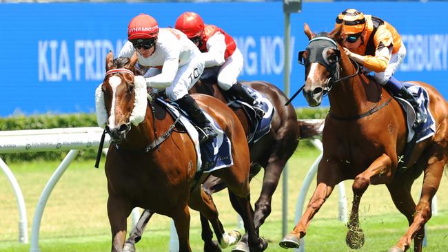 Rapt charges home for a stylish win at Randwick. Picture: Jeremy Ng/Getty Images