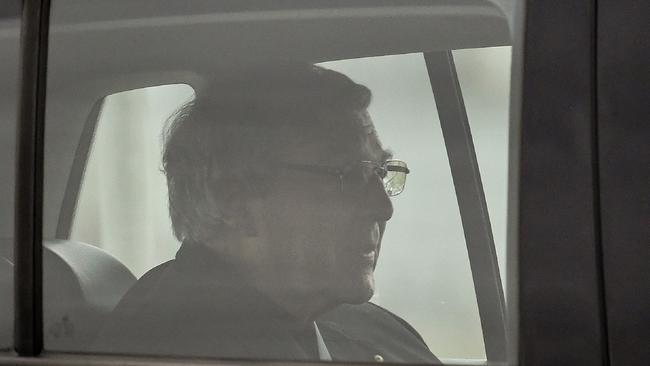 George Pell is driven from Barwon Prison. Picture: AFP