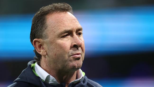 SYDNEY, AUSTRALIA - OCTOBER 09:  Raiders coach Ricky Stuart looks on during the NRL Semi Final match between the Sydney Roosters and the Canberra Raiders at the Sydney Cricket Ground on October 09, 2020 in Sydney, Australia. (Photo by Cameron Spencer/Getty Images)