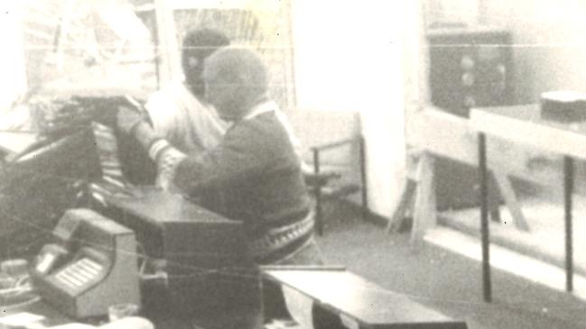 FOR QWEEKEND ONLY. Black and white stills of bank robbers Garry Sullivan and William Orchard from CCTV cameras in action at a bank. Picture: Supplied.