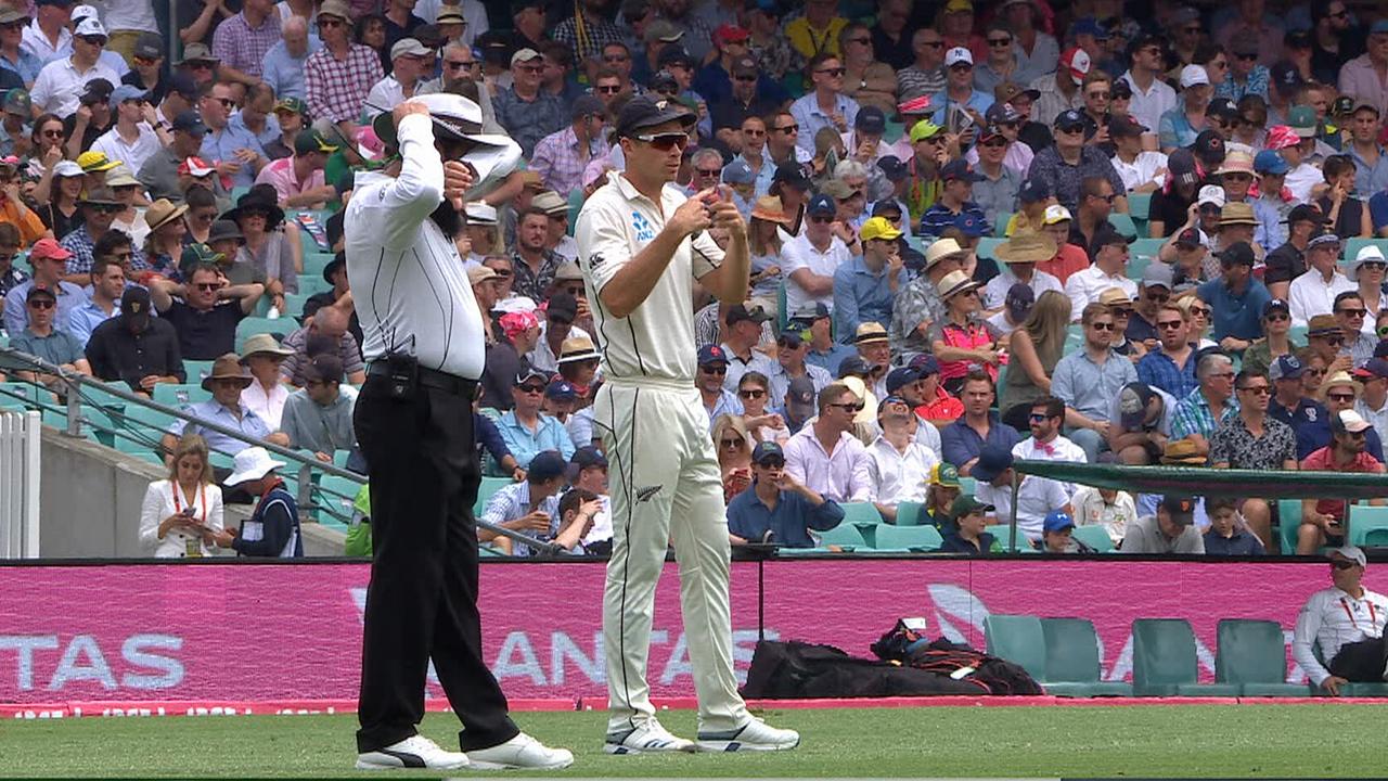 Tim Southee was called to substitute field in the first session of the Sydney Test.