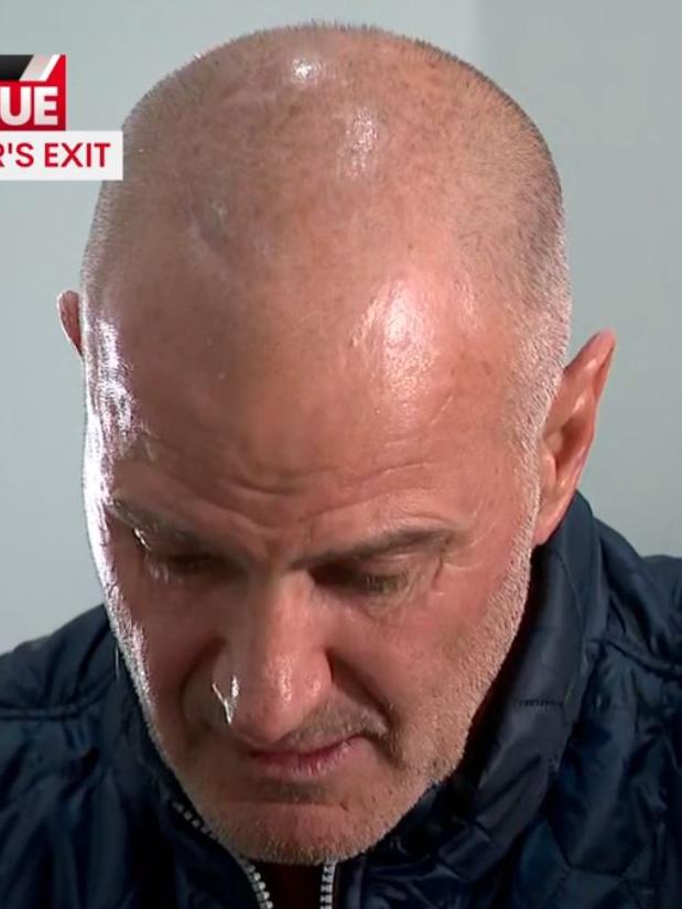 Brad Arthur had to take a moment while talking about his wife. Photo: Channel 7