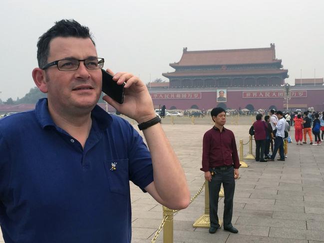 22/09/2020: Victorian Premier Daniel Andrews at Tiananmen Square in Beijing.