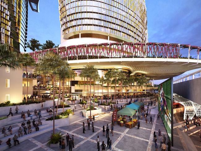 Artist’s impression of the Queen’s Wharf Plaza. Tenders are being called for key components of the $3.6 billion project.