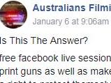 A disturbing post was published to the popular Facebook group Australians Filming Police. Picture: Facebook