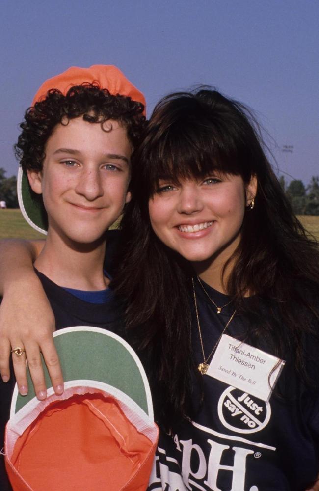 Dustin Diamond and Tiffani Thiessen pictured in their SBTB days. Picture: BACKGRID