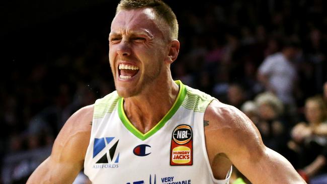 Mitch Creek during the round 12 NBL match between the Illawarra Hawks and the South East Melbourne Phoenix.
