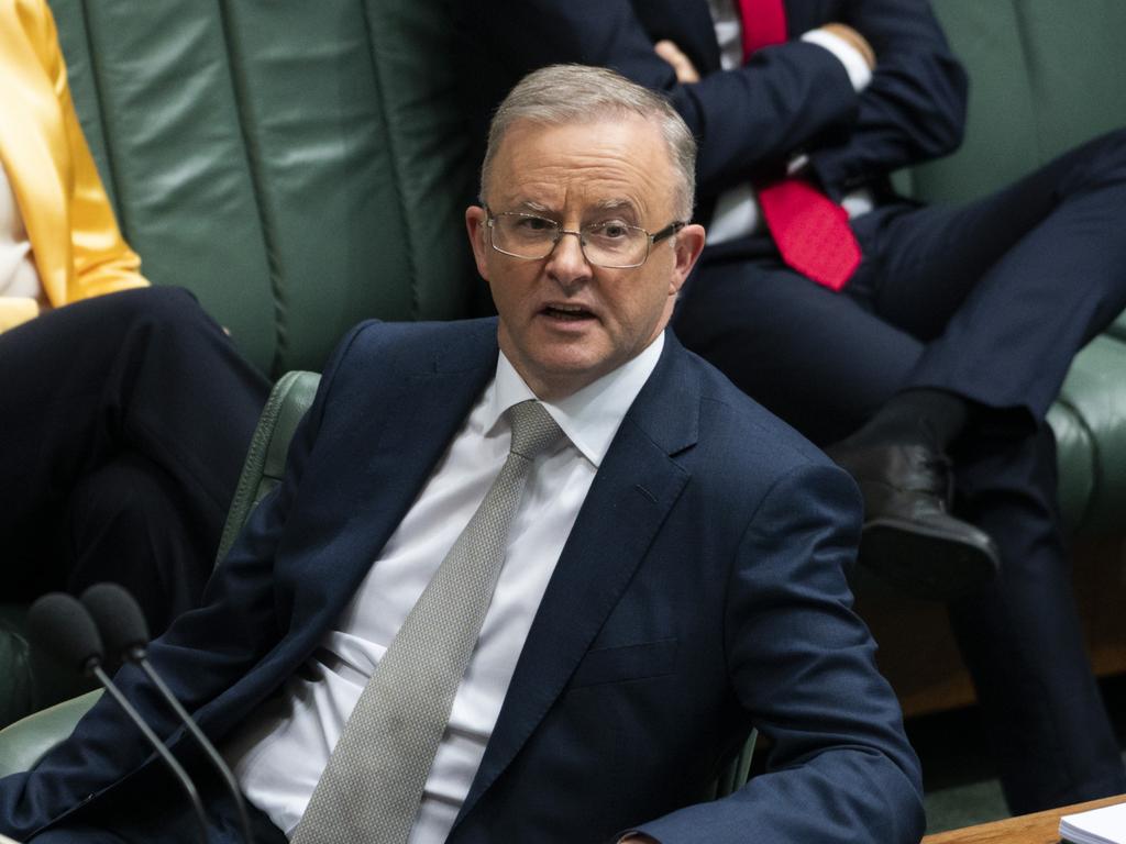 Anthony Albanese twisted the knife, repeatedly referring to Mr McCormack as ‘the current Deputy Prime Minister’. Picture: Martin Ollman / NCA NewsWire