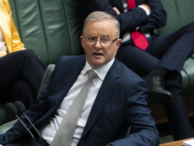 Anthony Albanese twisted the knife, repeatedly referring to Mr McCormack as ‘the current Deputy Prime Minister’. Picture: Martin Ollman / NCA NewsWire