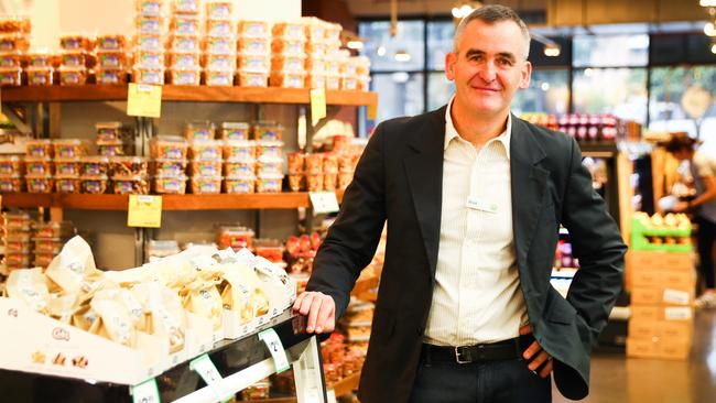 Woolworths chief Brad Banducci at the group’s Metro store in Sydney.