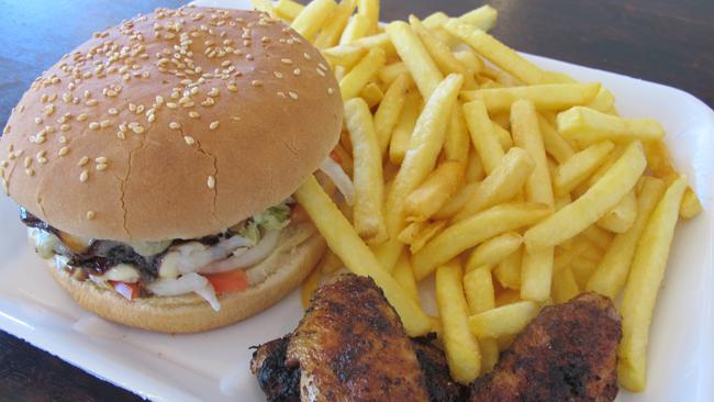 Camel burger at Sydney's Wings and Things, Bankstown.