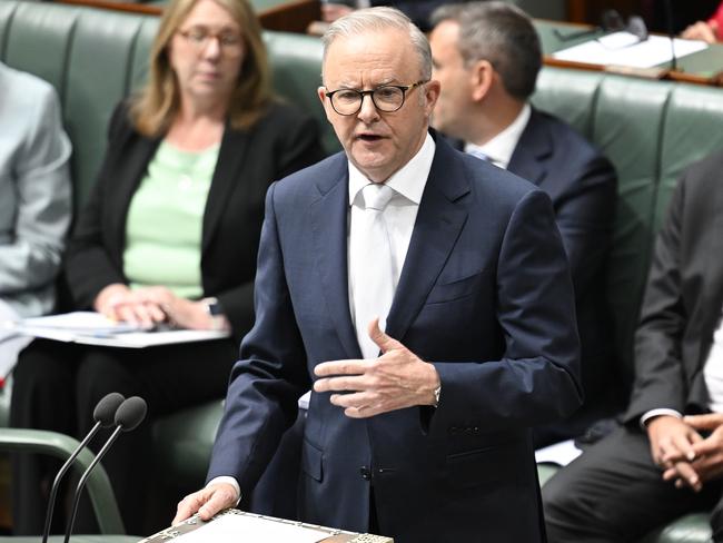 Prime Minister Anthony Albanese has revealed he has a “discussion” scheduled with US President Donald Trump over his import tariff plan. Picture: NewsWire / Martin Ollman