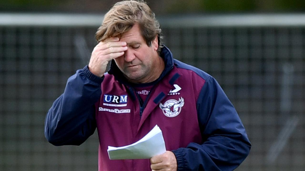 Manley Sea Eagles coach Des Hasler during an NRL training session in Sydney, Wednesday, May 13, 2020. (AAP Image/Joel Carrett) NO ARCHIVING