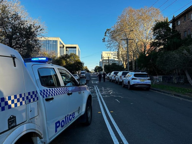 The crime scene at Parramatta on Monday morning. Picture: Tamaryn McGregor