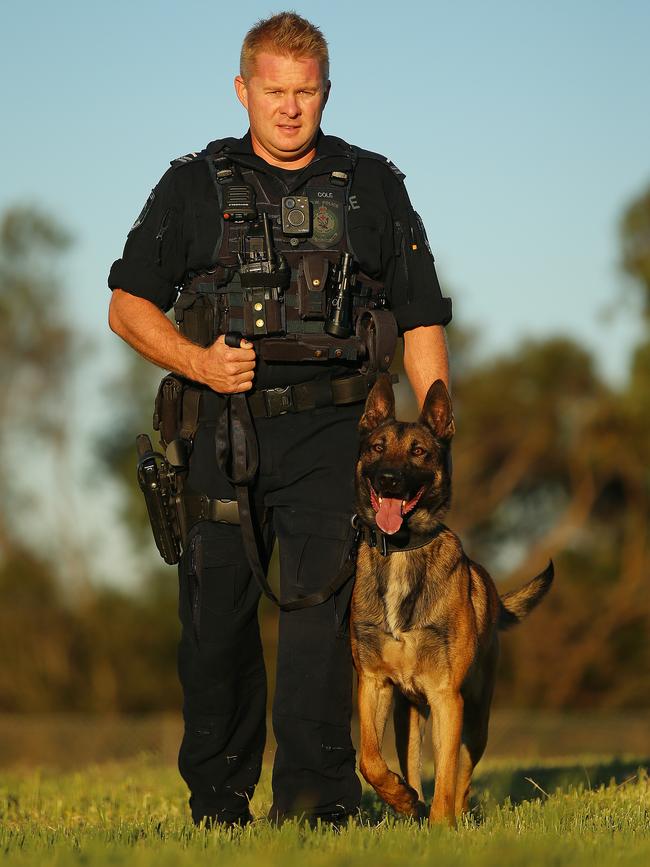 Sen Con Cole said he has also been saved by a police dog’s life before. Picture: Sam Ruttyn