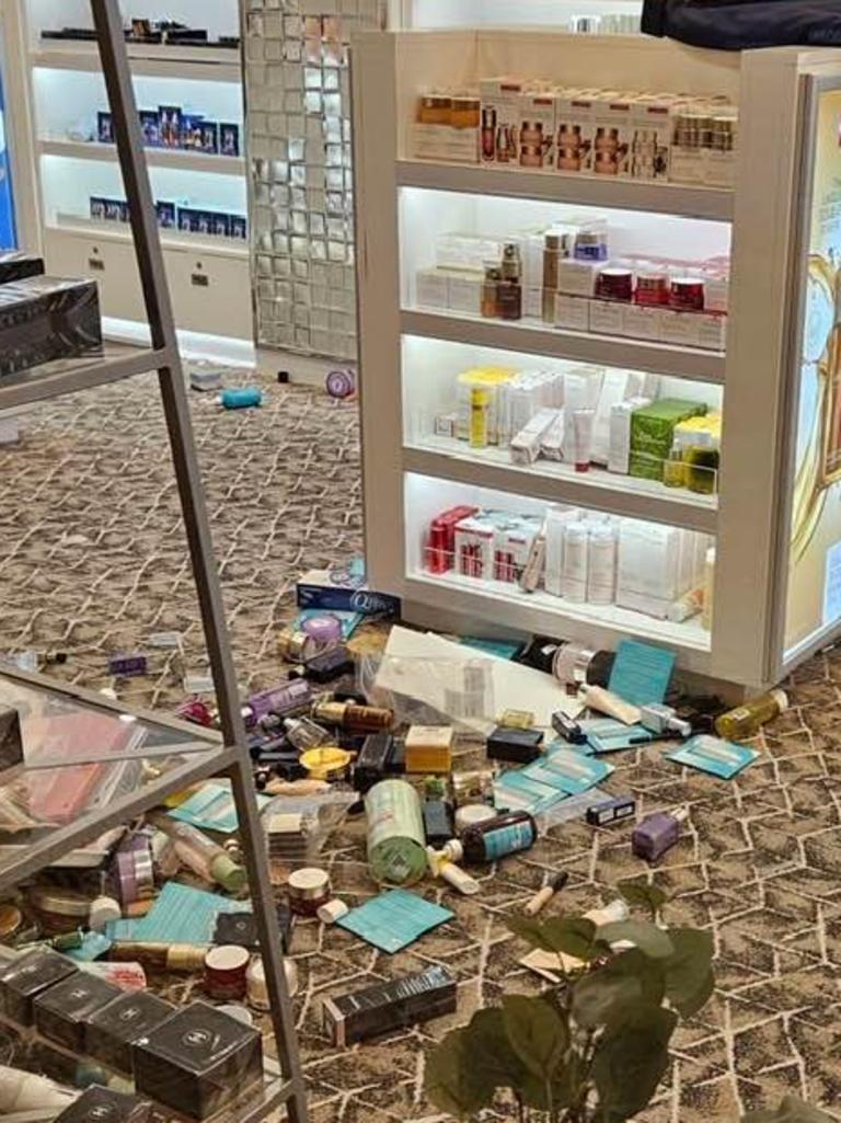 Skincare items all over the floor. Picture: Facebook