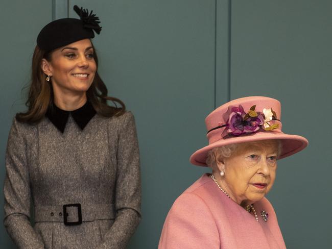 Queen Elizabeth II and the Duchess of Cambridge during a visit to King's College London, in 2019. Picture: Paul Grover/Daily Telegraph/PA Wire