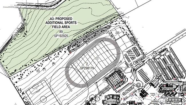 Site map of the location for the new sporting ground.