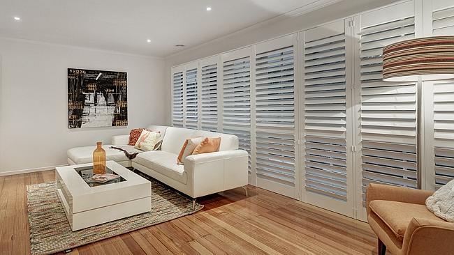 The upstairs retreat with plantation blinds.