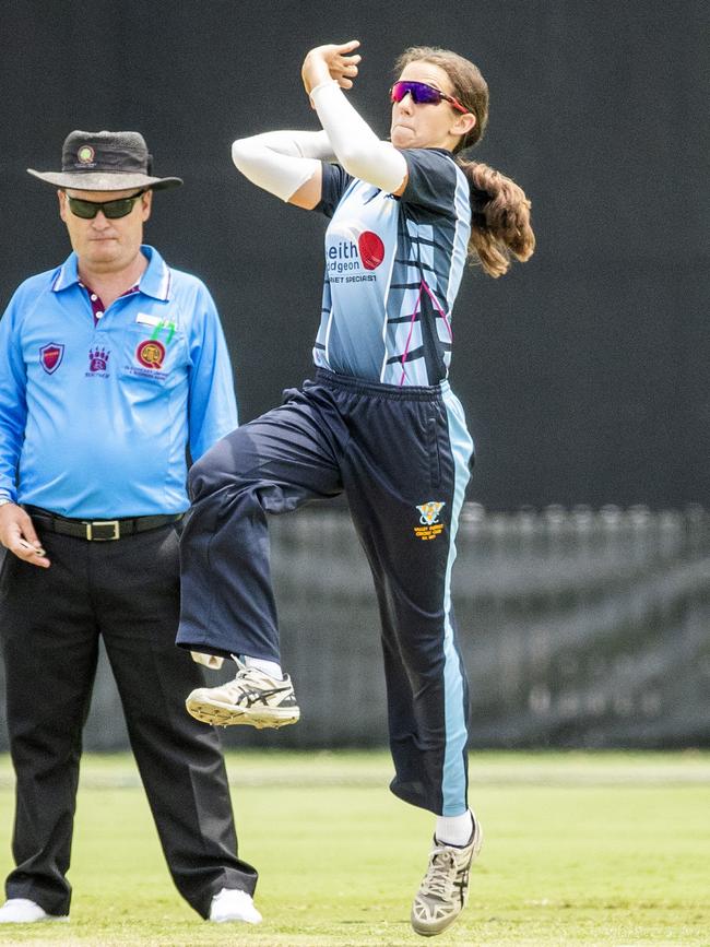 Charli Knott is a handy bowler as well as consistent run scorer. Picture: AAP Image/Richard Walker