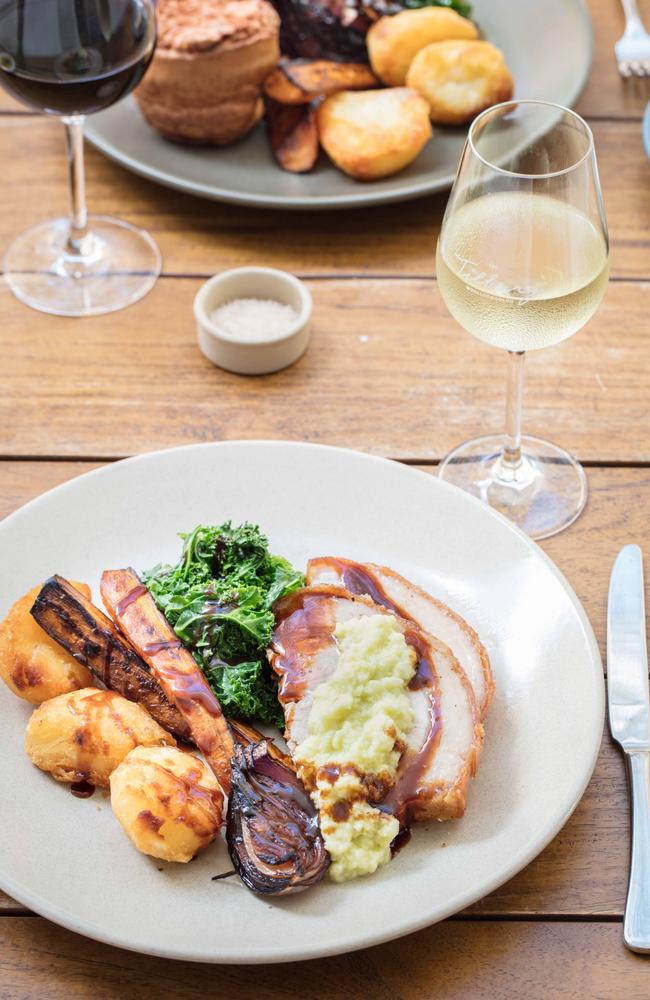 Roast pork with apple sauce at The Tilbury.