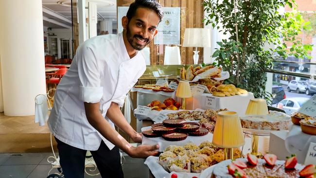 Franca Brasserie’s pastry chef Travin Da Hoedt with some of the sweets for sale. Picture: Jenifer Jagielski